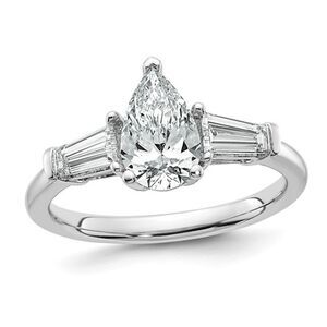 1.50 Carat (ctw VS, D-E-F) Certified Lab-Grown Pear Diamond Ring 14K Gold